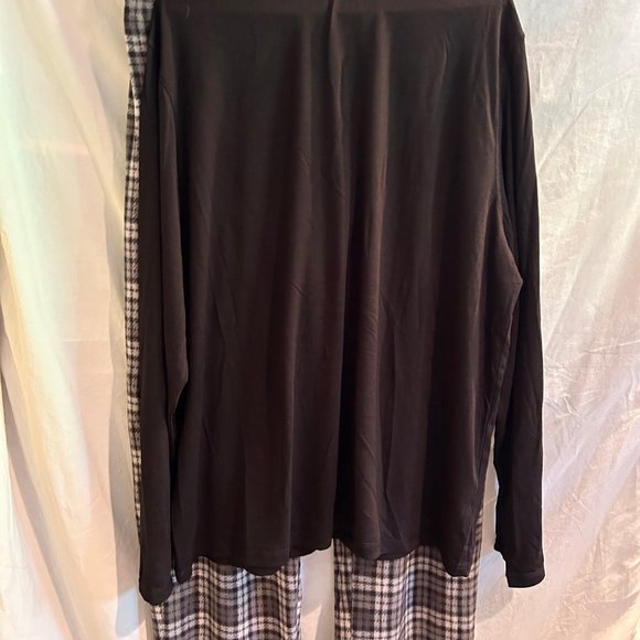 Mens Jammies for your Families Cuddl Duds black and gray Cabin Fleece PJ set XXL - Picture 4 of 6